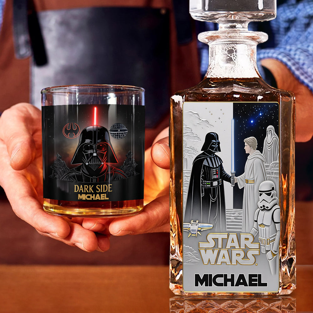 Personalized Star Wars Whiskey Decanter Set with Glasses Gift for Him Whiskey Decanter Set GradoCreations