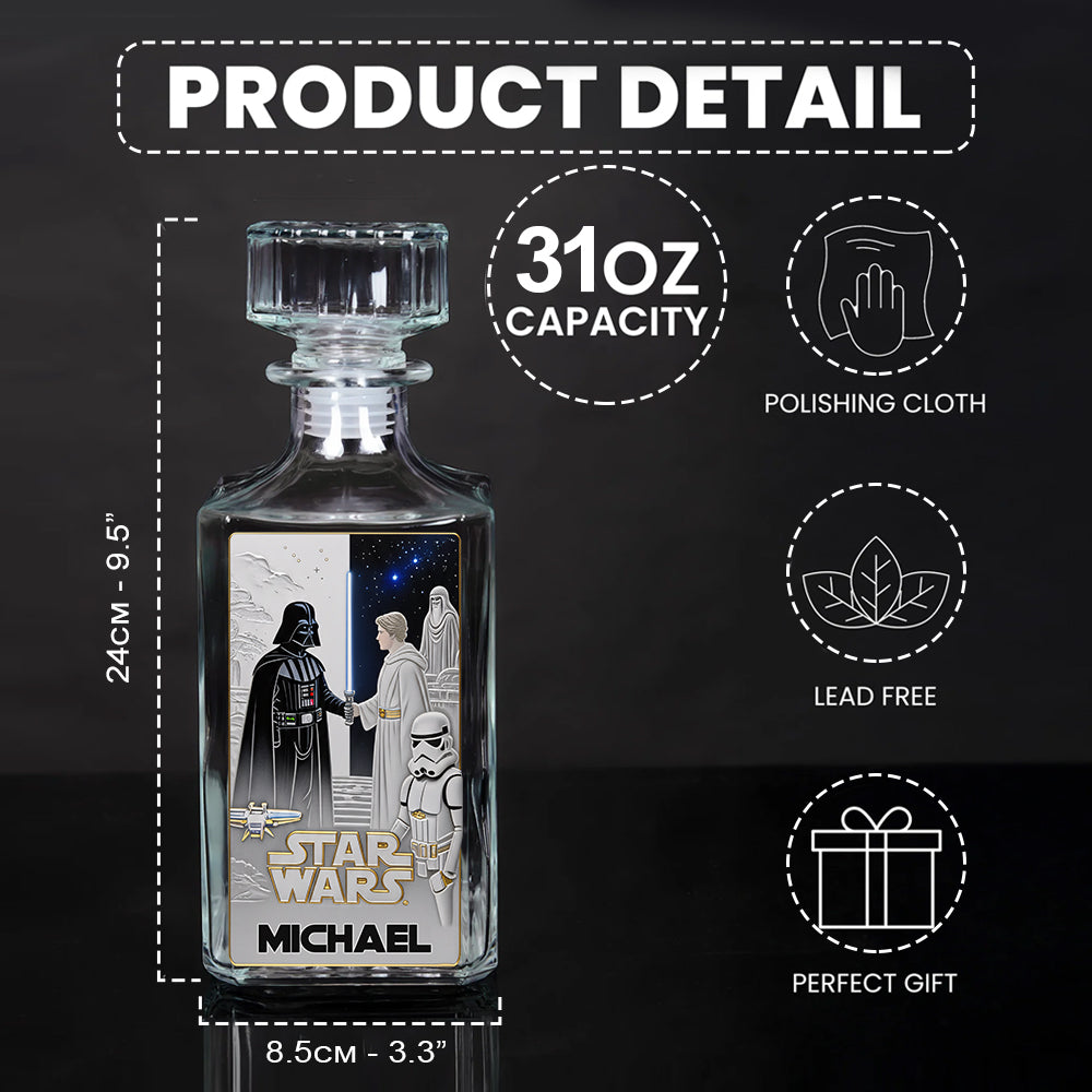 Personalized Star Wars Whiskey Decanter Set with Glasses Gift for Him Whiskey Decanter Set GradoCreations