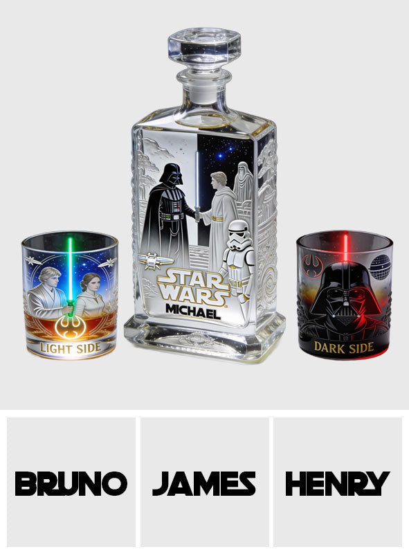 Personalized Star Wars Whiskey Decanter Set with Glasses Gift for Him Whiskey Decanter Set GradoCreations
