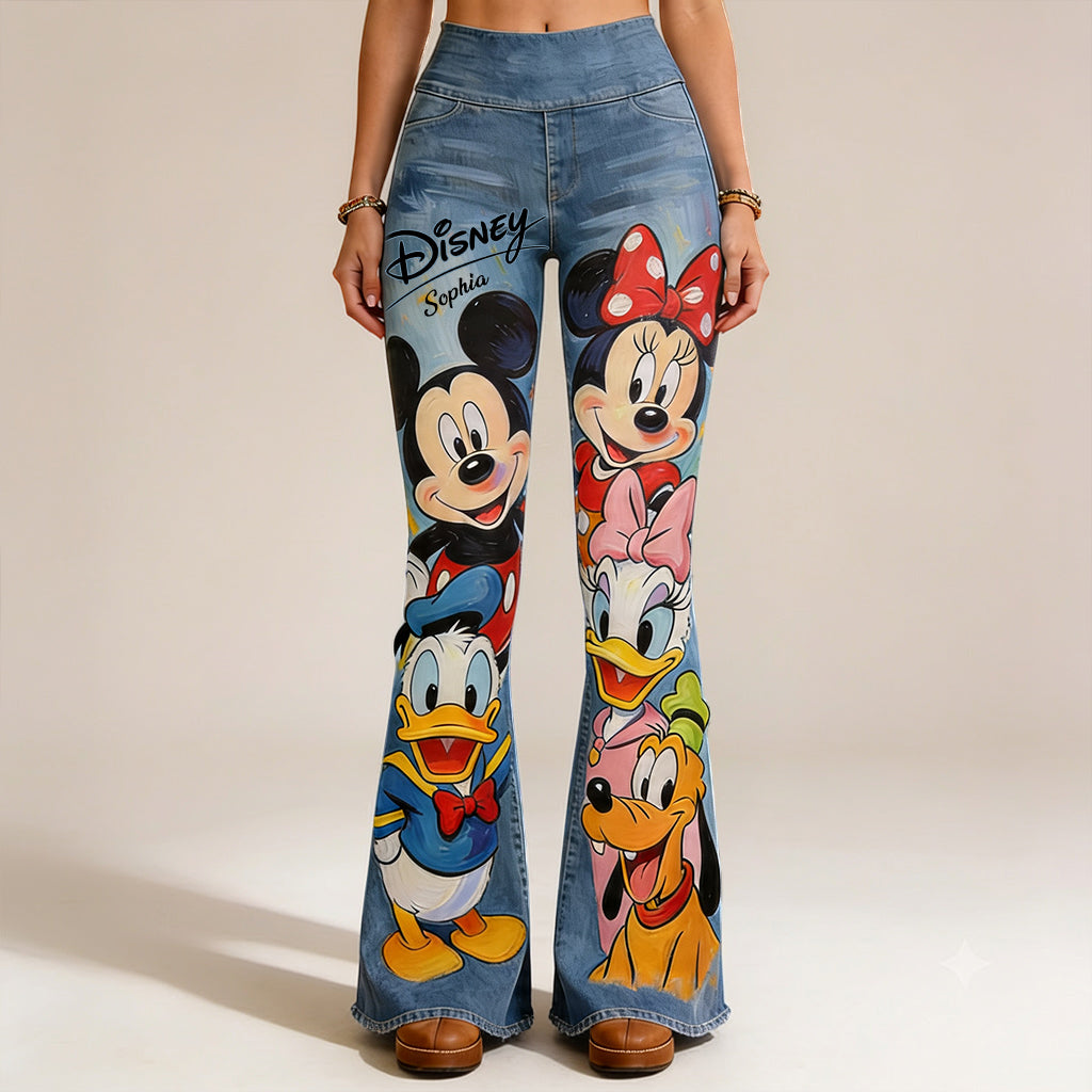 Personalized Disney Flare Leggings Custom Name Gift for Kids Flare Leggings GradoCreations