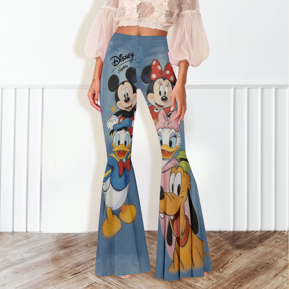 Personalized Disney Flare Leggings Custom Name Gift for Kids Flare Leggings GradoCreations