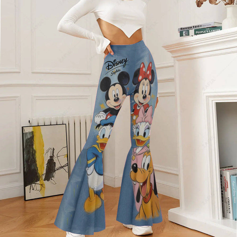 Personalized Disney Flare Leggings Custom Name Gift for Kids Flare Leggings GradoCreations