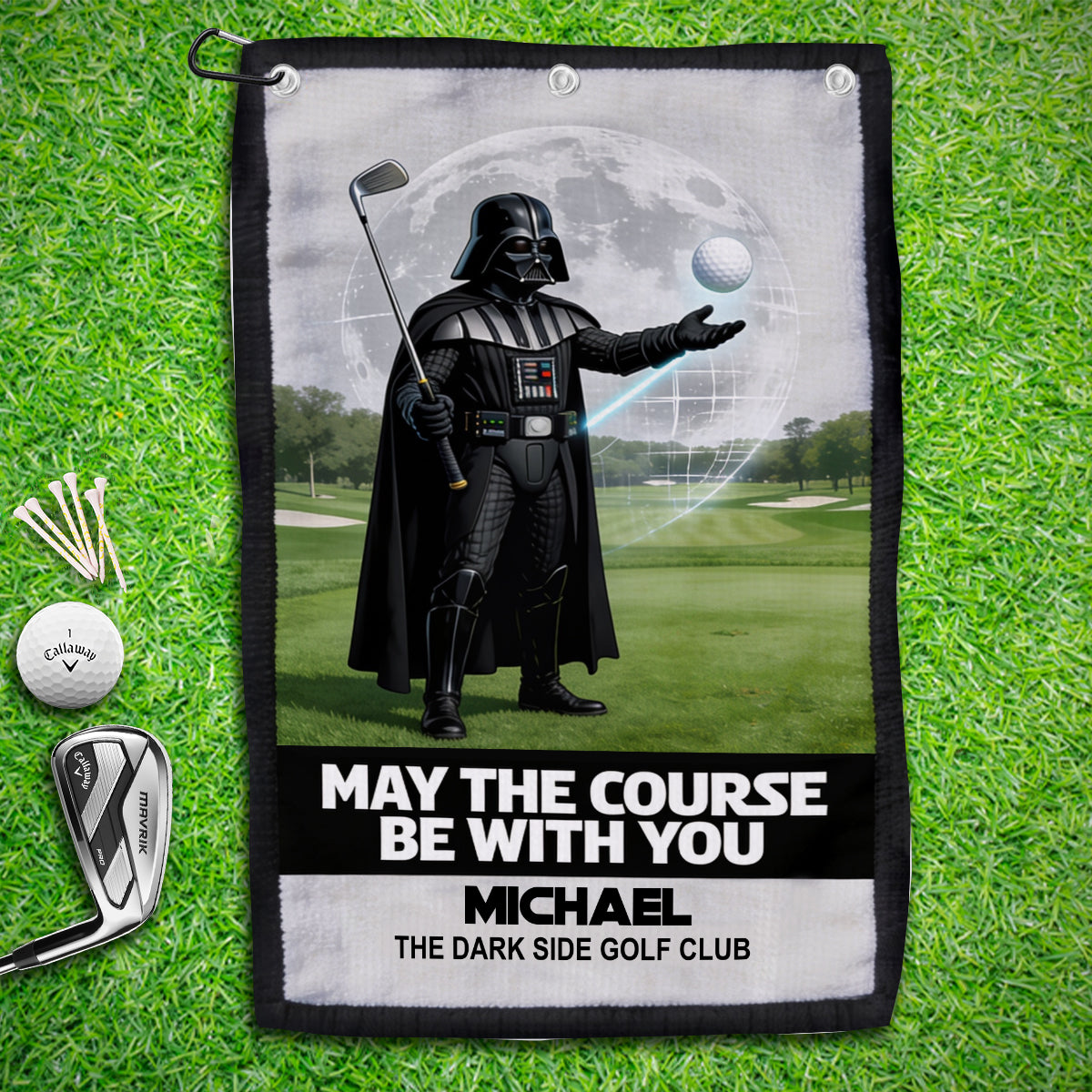 Personalized Golf Towel May The Course Be With You Gift Golf Towel GradoCreations