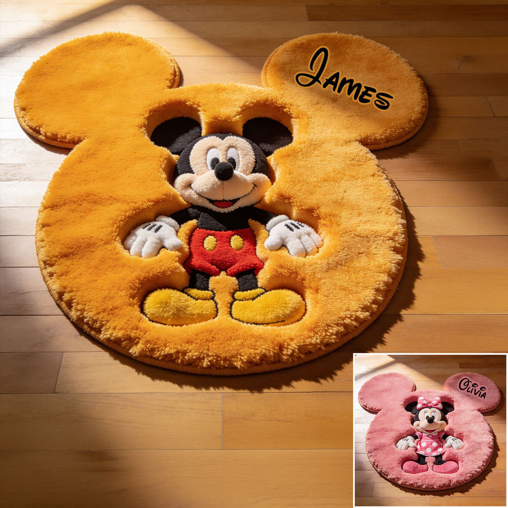 Personalized Mickey Mouse Doormat Custom Name Gift for Family