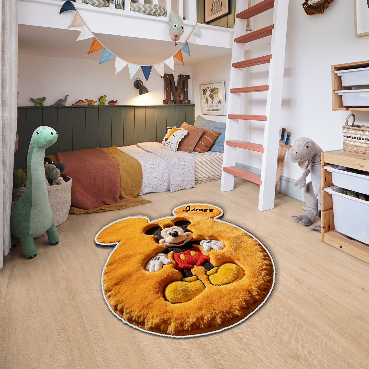 Personalized Mickey Mouse Doormat Custom Name Gift for Family