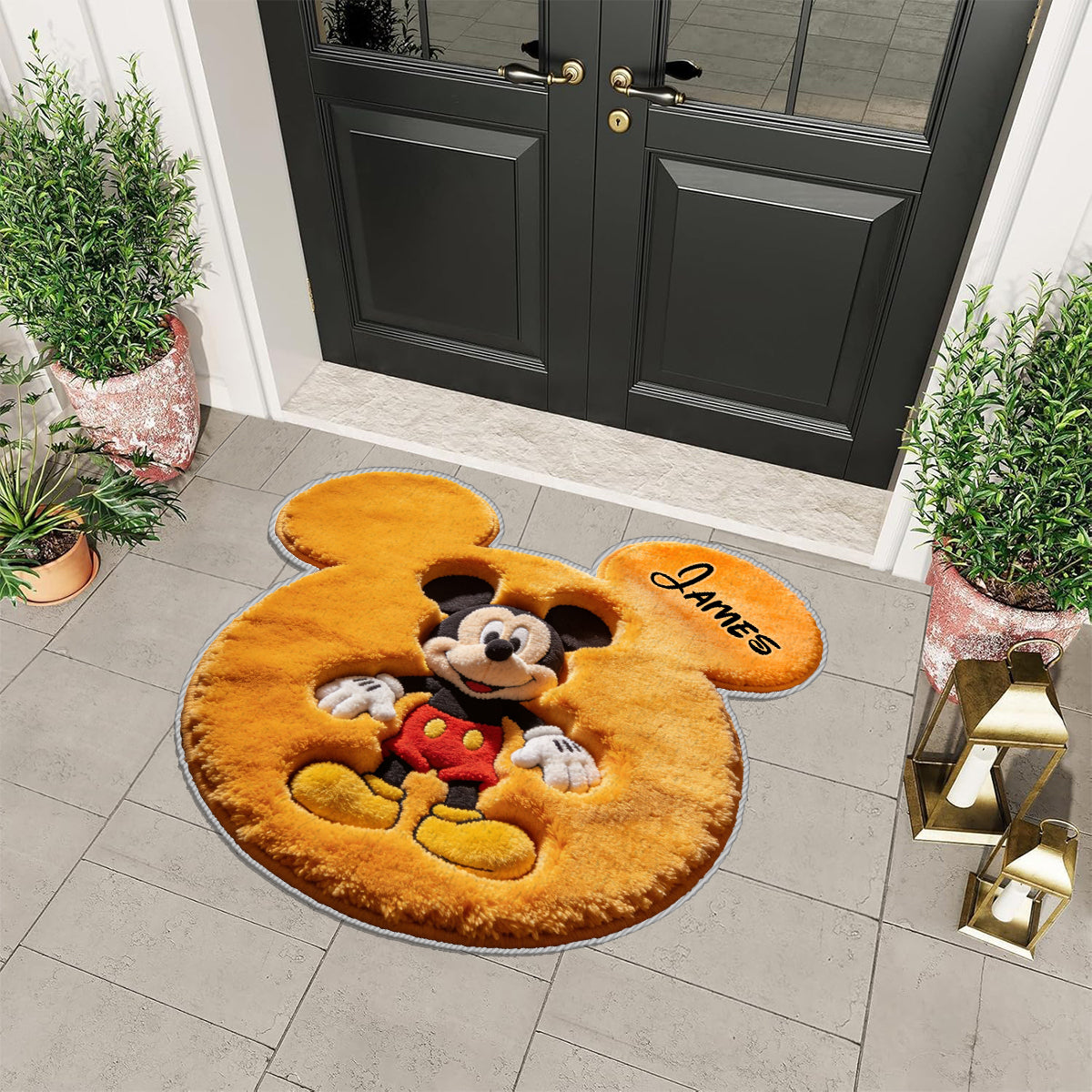 Personalized Mickey Mouse Doormat Custom Name Gift for Family