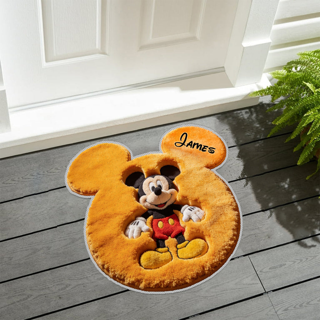 Personalized Mickey Mouse Doormat Custom Name Gift for Family