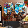 Personalized Couple Wine Glass with Long Stem Custom Name Gift Wine Glass With Long Stem GradoCreations
