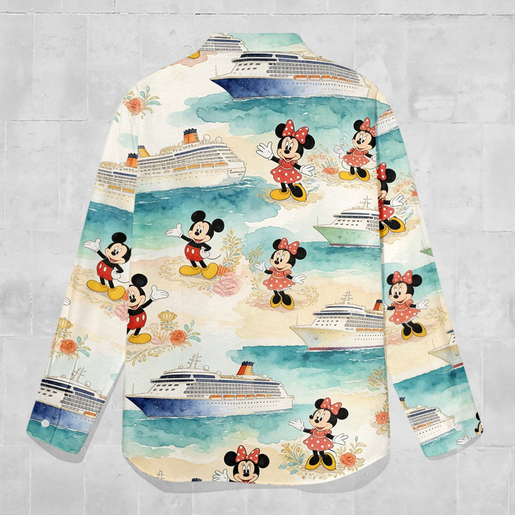 Personalized Disney Mouse Button-Up Shirt for Women | Cute Gift Idea Button-Up Shirt GradoCreations