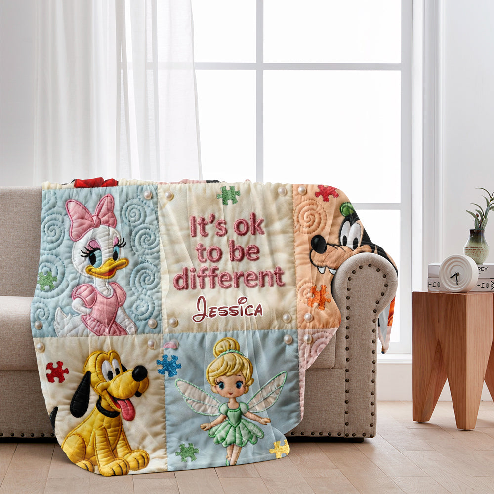 Personalized Autism Awareness Blanket with Disney Characters for Kids Blanket GradoCreations