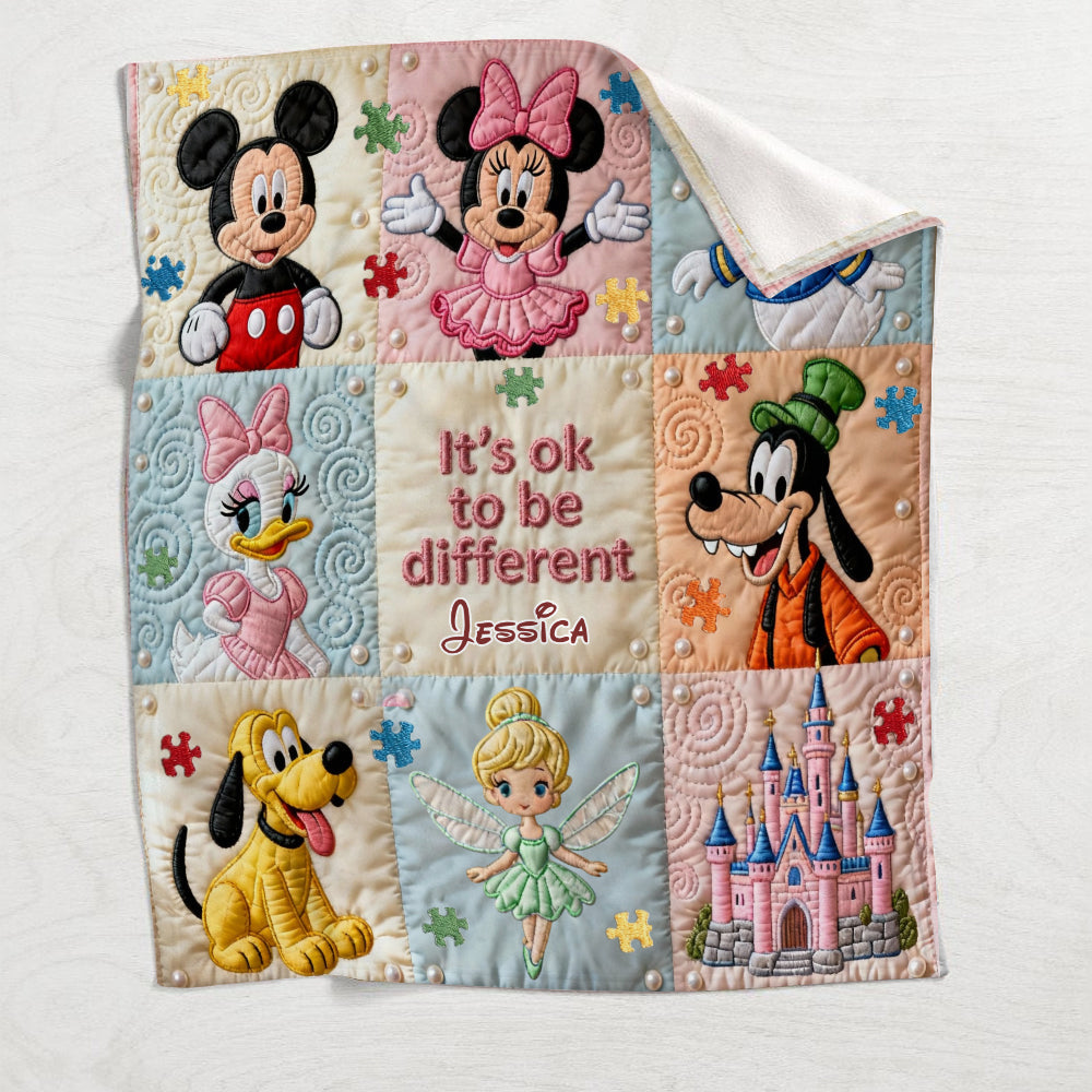 Personalized Autism Awareness Blanket with Disney Characters for Kids Blanket GradoCreations
