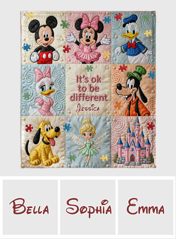 Personalized Autism Awareness Blanket with Disney Characters for Kids Blanket GradoCreations
