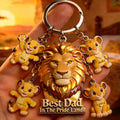 Personalized Premium Keychain with Charms for Dad - Best Dad In The Pride Lands Gift Premium Keychain With Charms GradoCreations