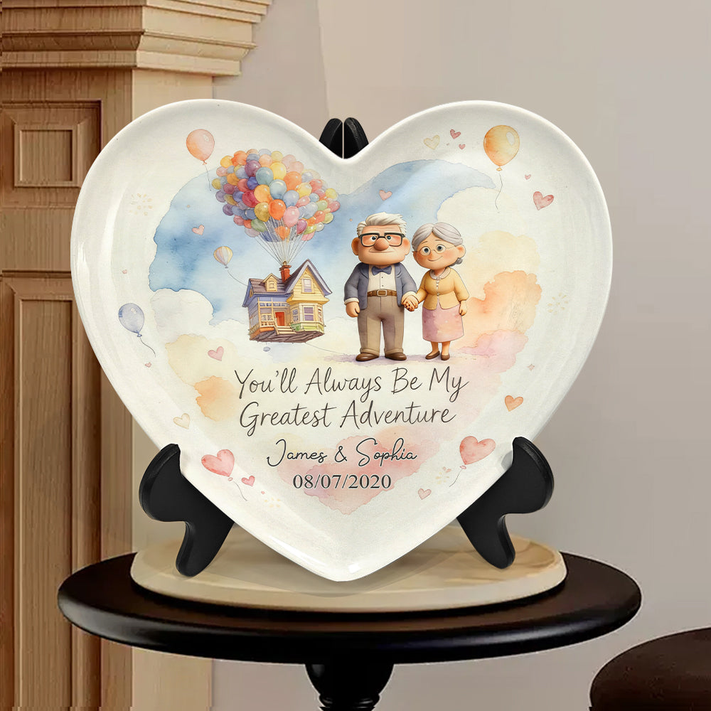 Personalized Heart Shaped Plate Custom Name Gift for Couples Heart Shaped Plate GradoCreations