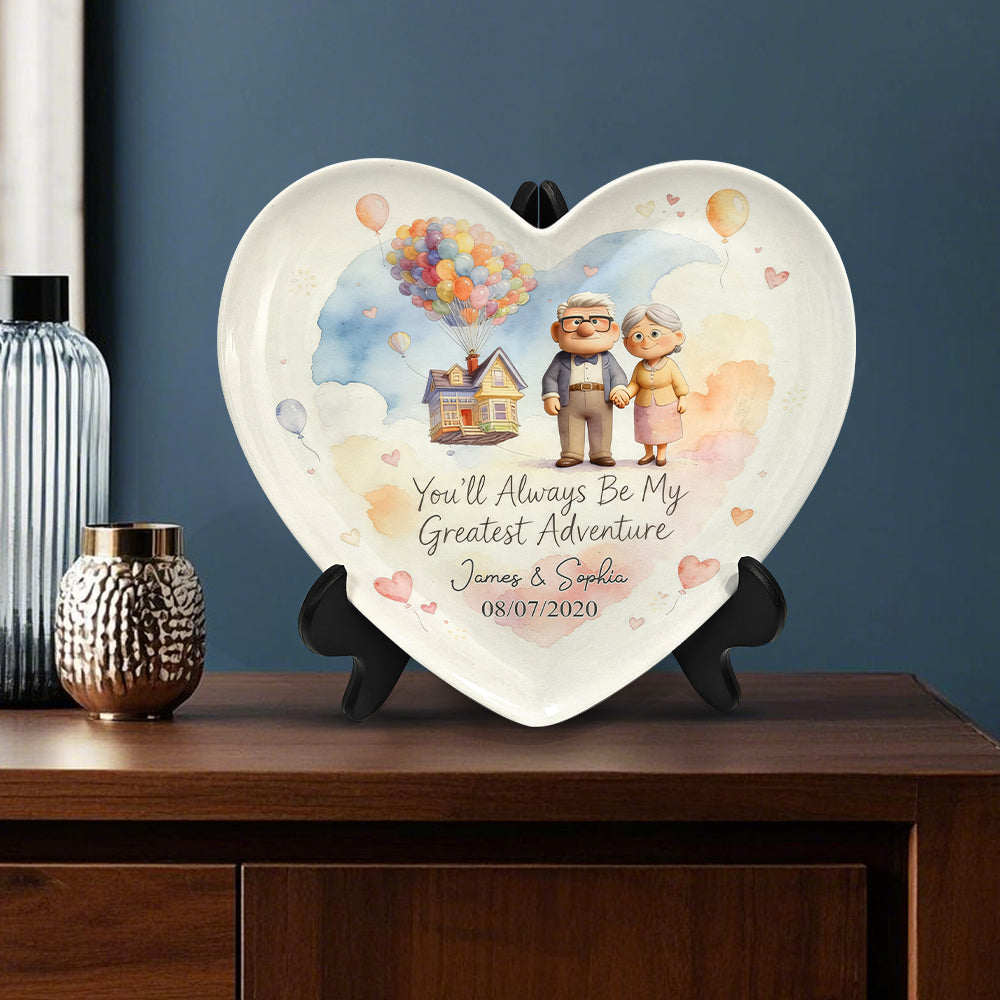 Personalized Heart Shaped Plate Custom Name Gift for Couples Heart Shaped Plate GradoCreations