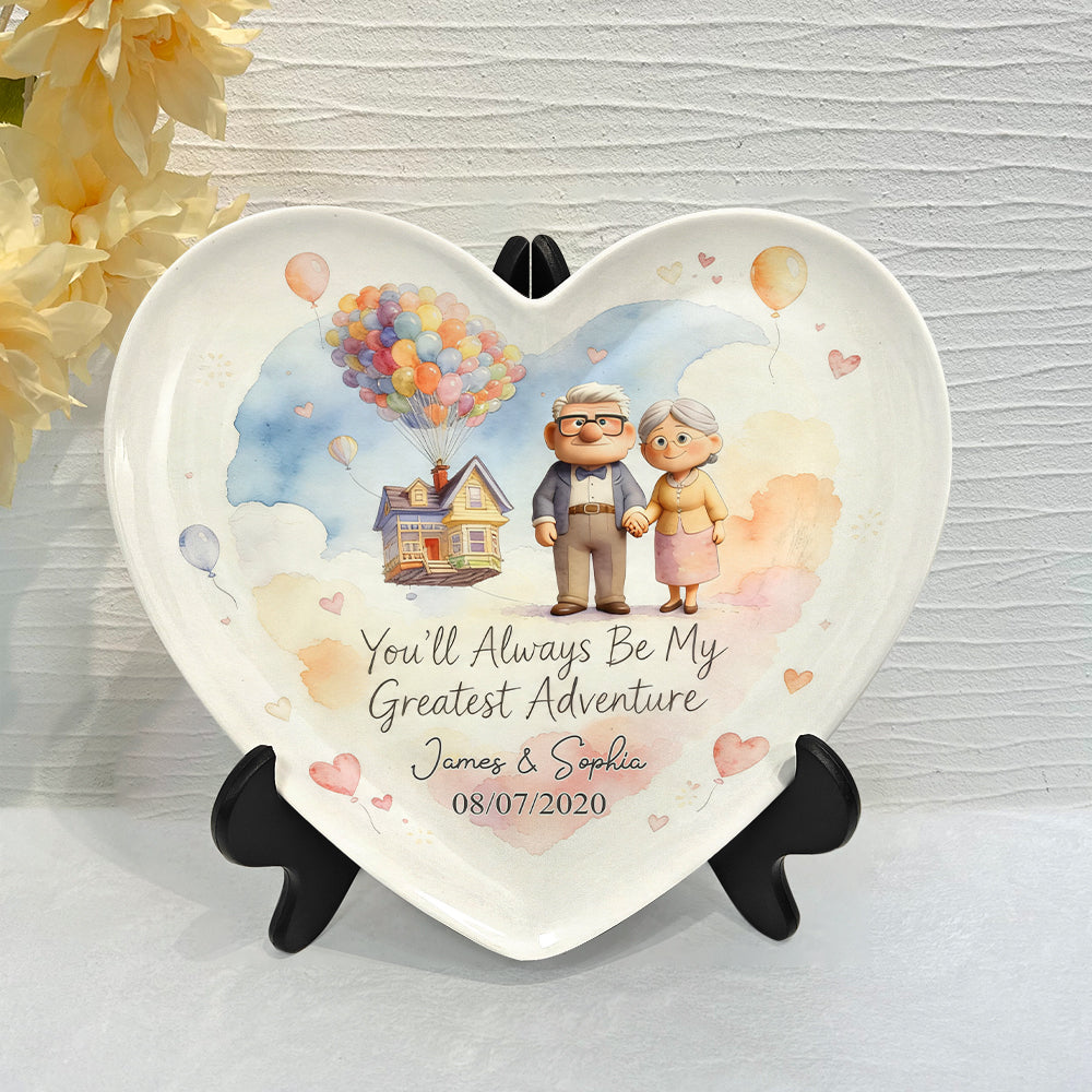 Personalized Heart Shaped Plate Custom Name Gift for Couples Heart Shaped Plate GradoCreations