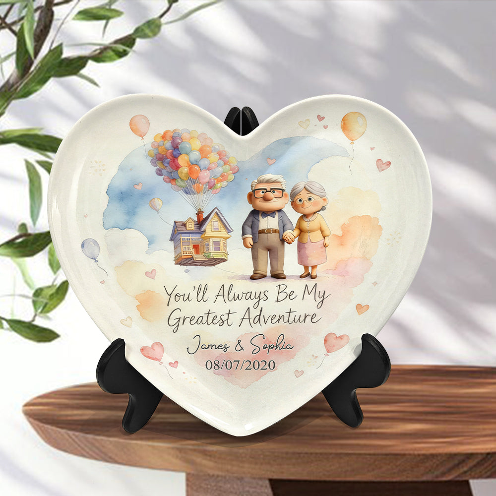 Personalized Heart Shaped Plate Custom Name Gift for Couples Heart Shaped Plate GradoCreations