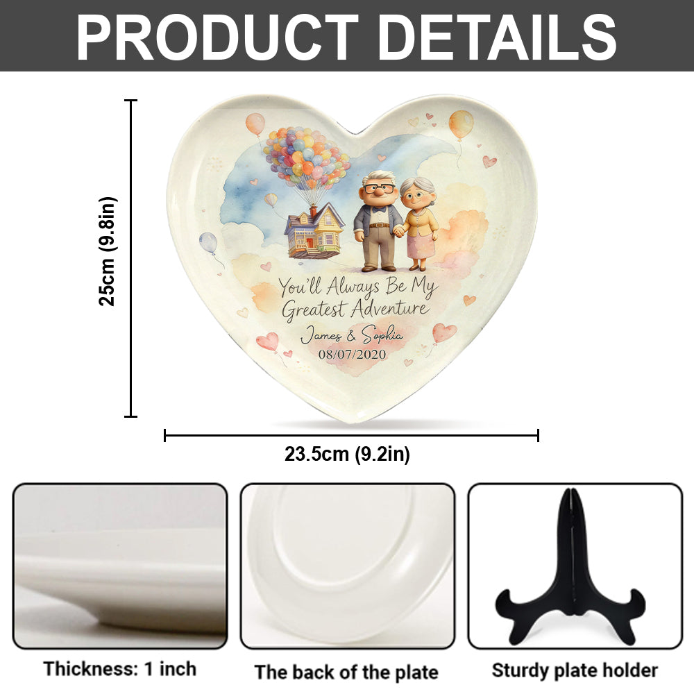 Personalized Heart Shaped Plate Custom Name Gift for Couples Heart Shaped Plate GradoCreations