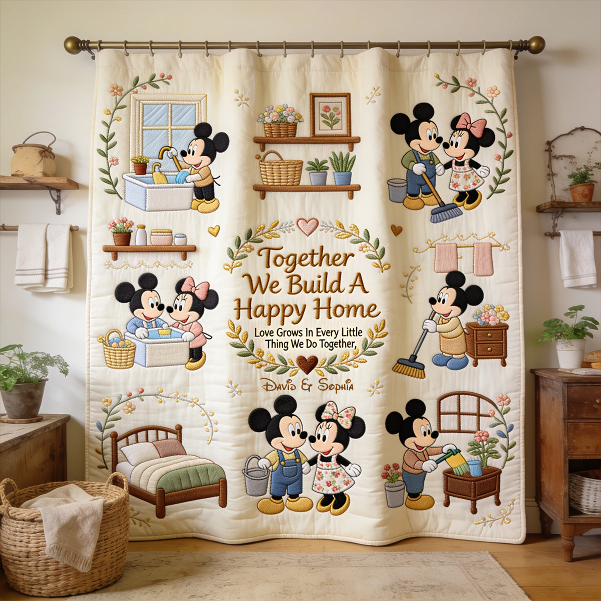 Personalized Mickey Mouse Blackout Curtain Set for Family Home Window Curtains GradoCreations