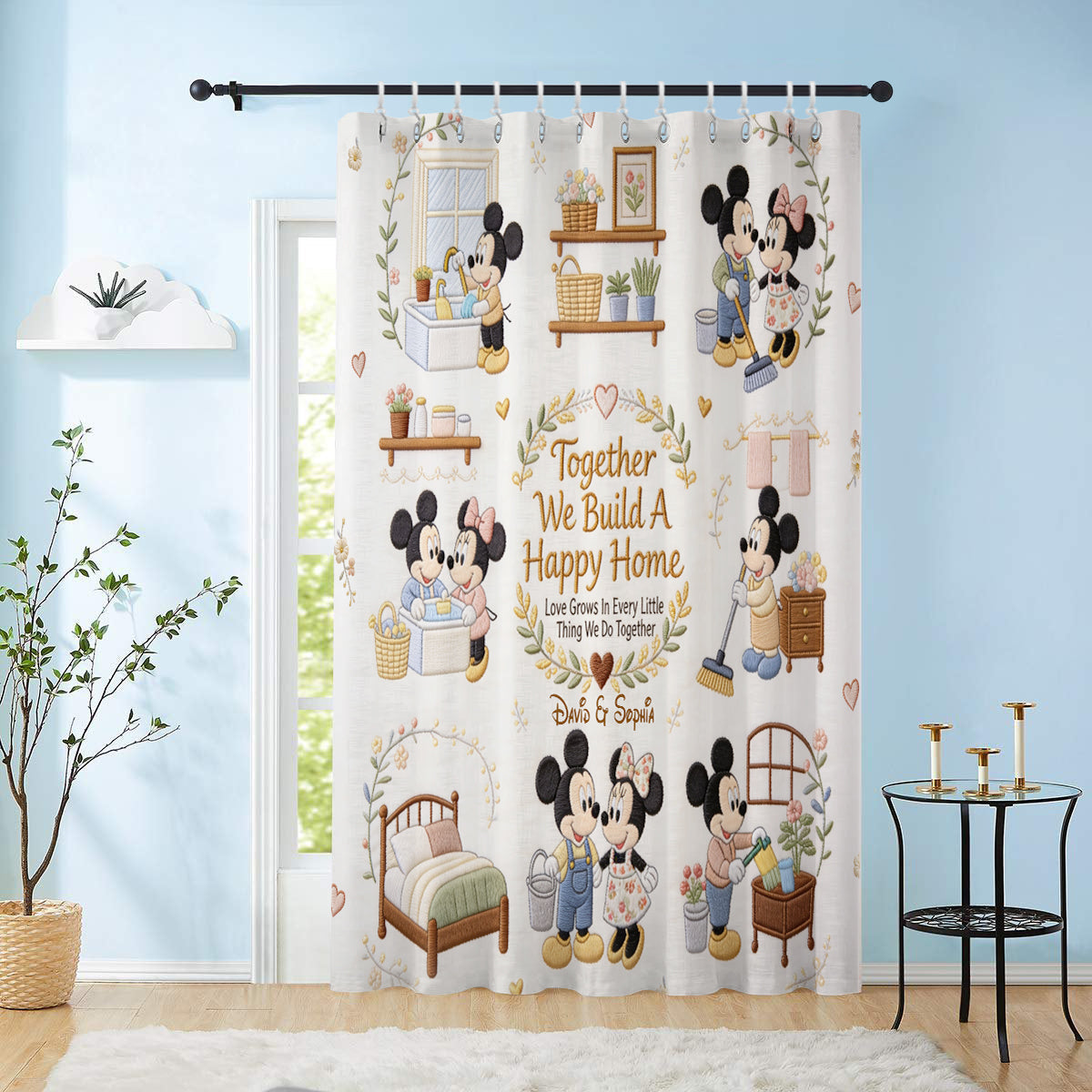 Personalized Mickey Mouse Blackout Curtain Set for Family Home Window Curtains GradoCreations