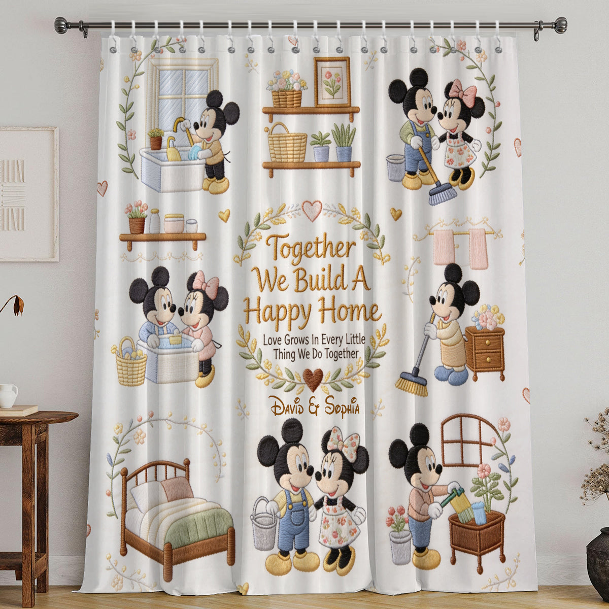 Personalized Mickey Mouse Blackout Curtain Set for Family Home Window Curtains GradoCreations