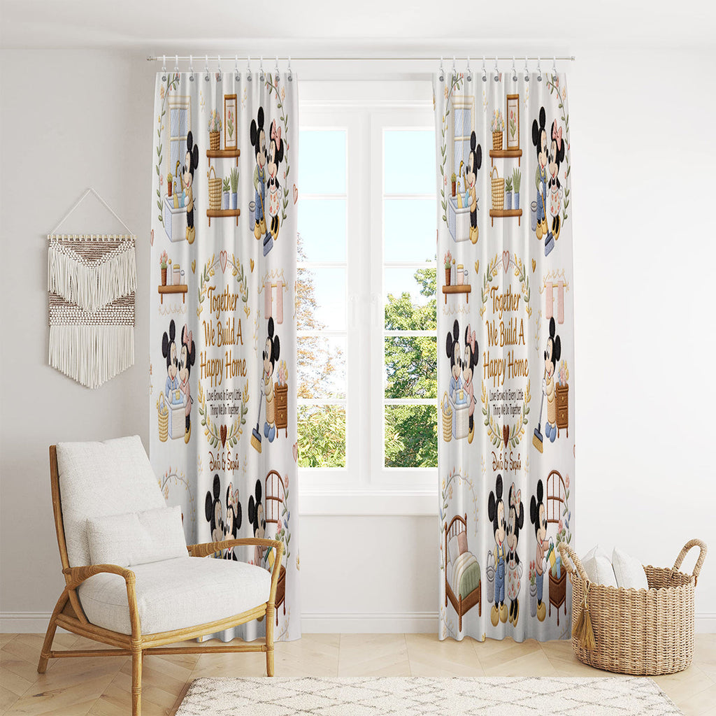 Personalized Mickey Mouse Blackout Curtain Set for Family Home Window Curtains GradoCreations