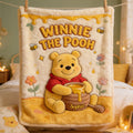 Personalized Winnie the Pooh Yellow Bear Blanket for Kids Blanket GradoCreations