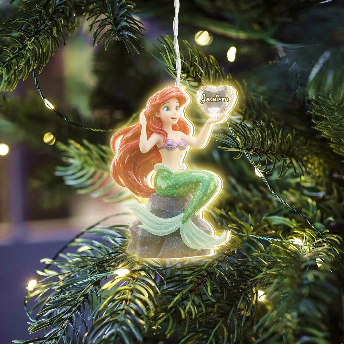 Personalized Princess LED Light Ornament for Christmas Gift LED Light Ornament GradoCreations