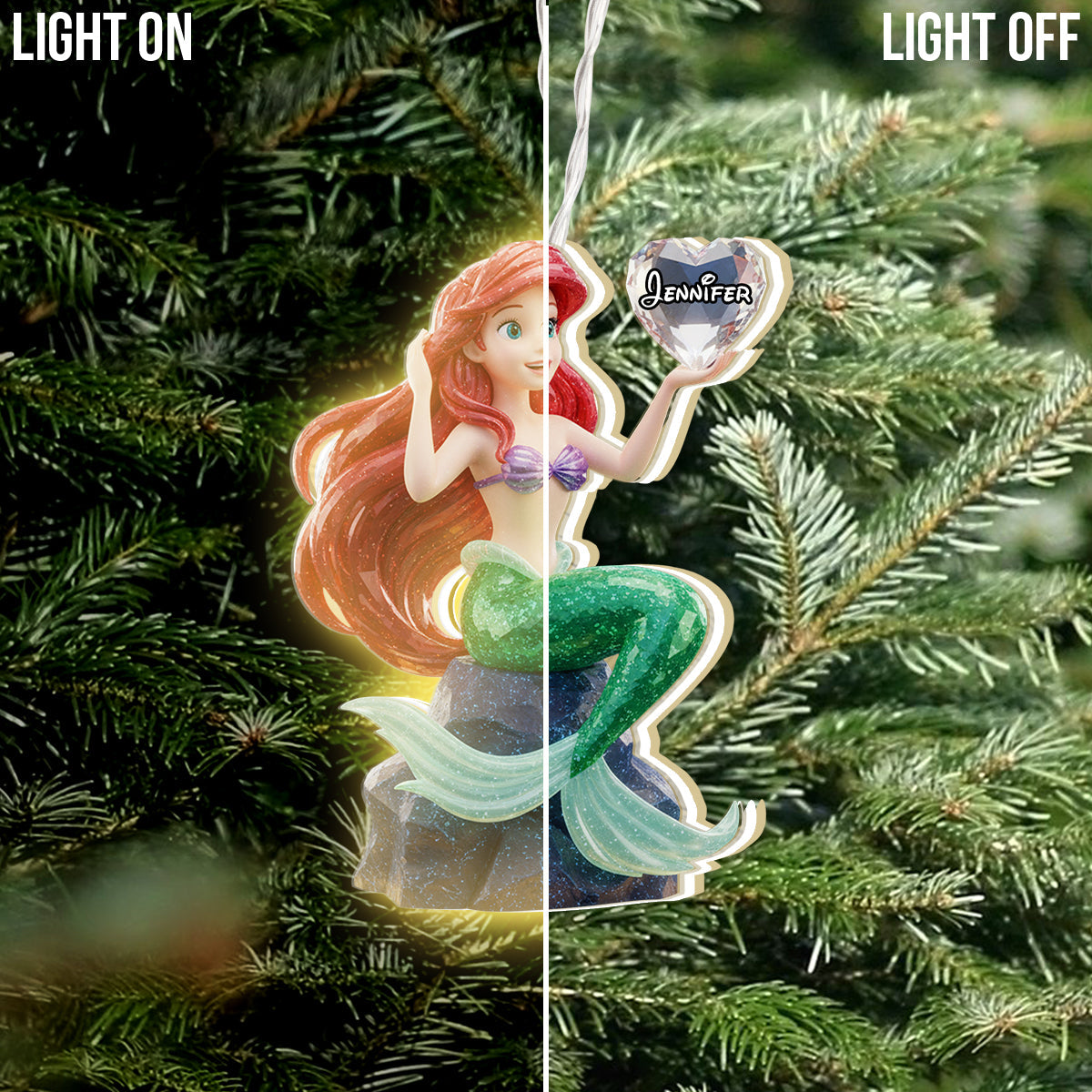 Personalized Princess LED Light Ornament for Christmas Gift LED Light Ornament GradoCreations