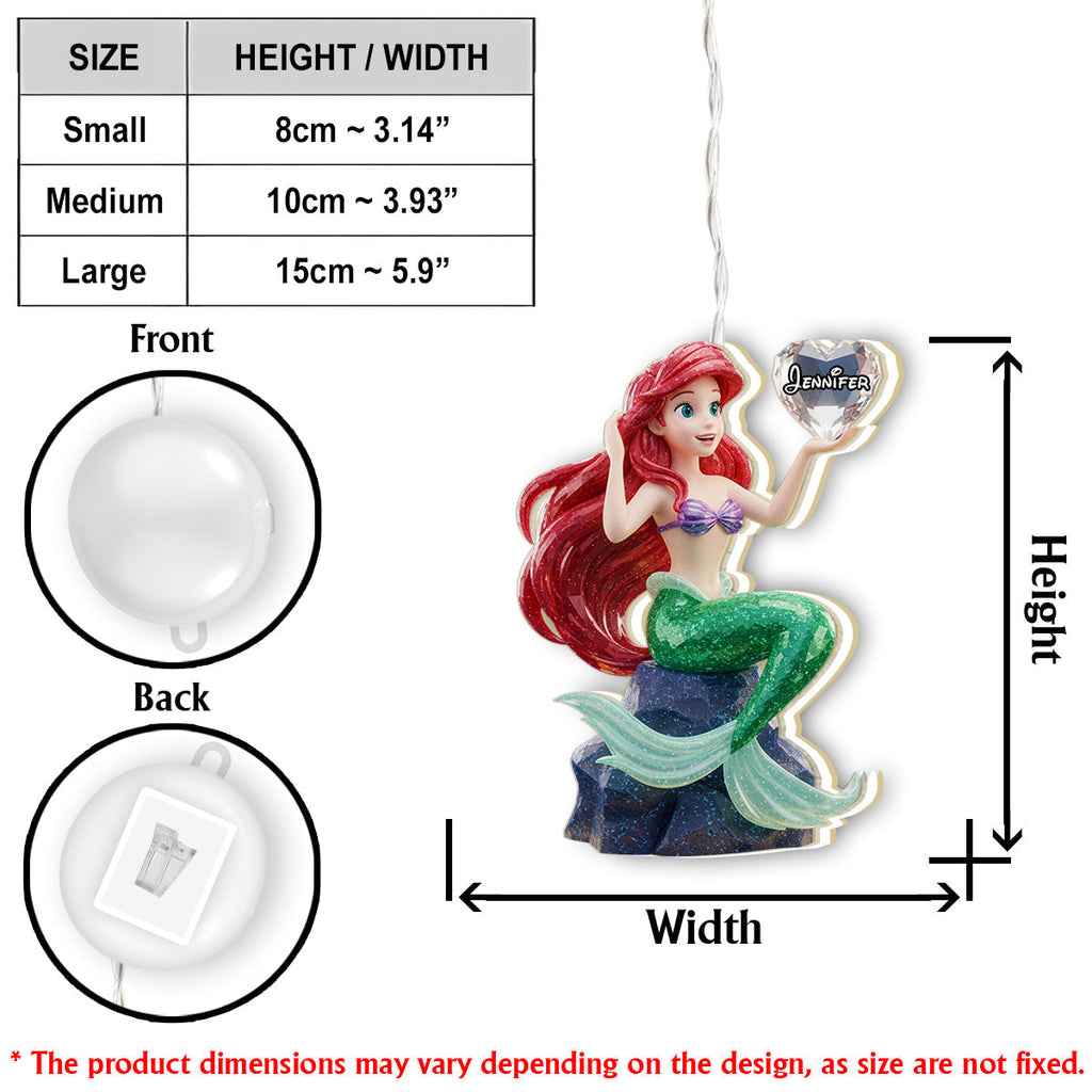 Personalized Princess LED Light Ornament for Christmas Gift LED Light Ornament GradoCreations