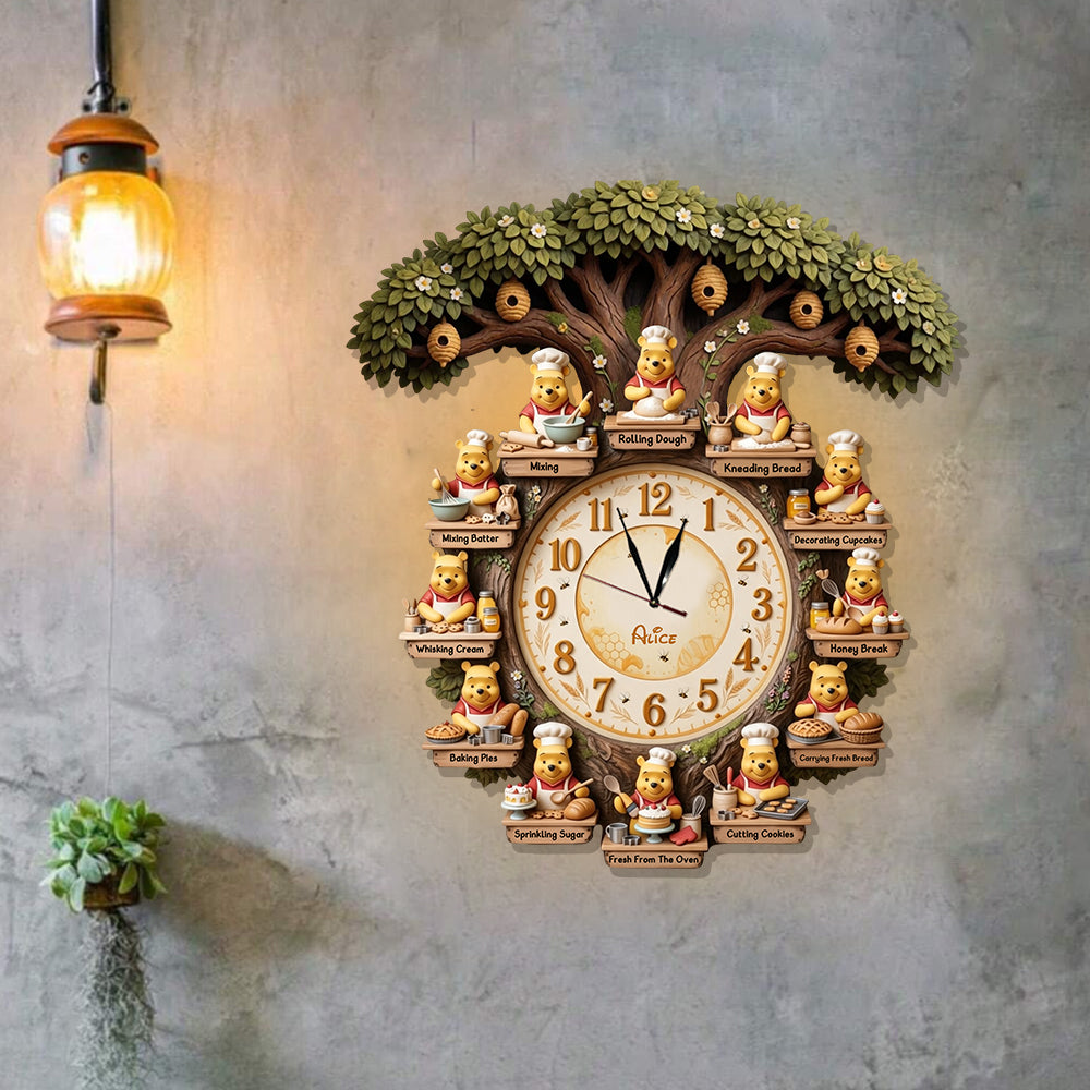 Personalized Baking LED Wall Clock Custom Name Gift for Mom LED Light Wall Clock GradoCreations