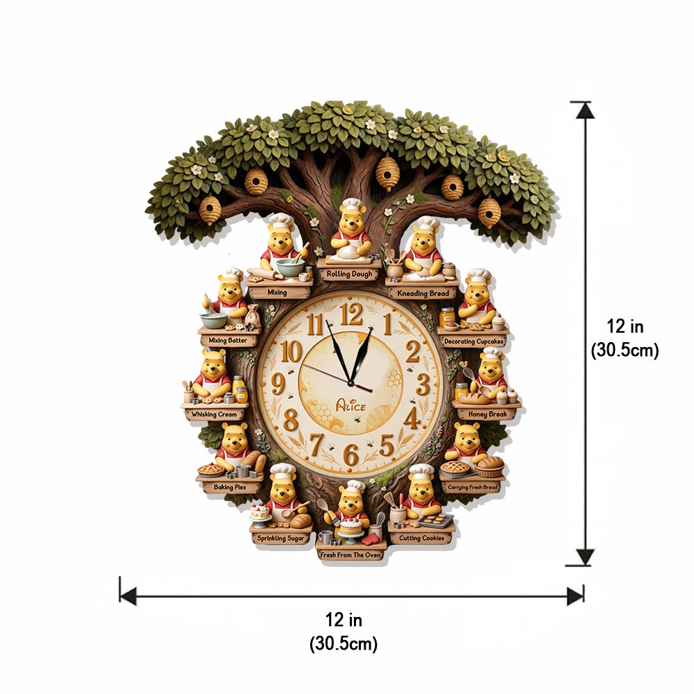 Personalized Baking LED Wall Clock Custom Name Gift for Mom LED Light Wall Clock GradoCreations