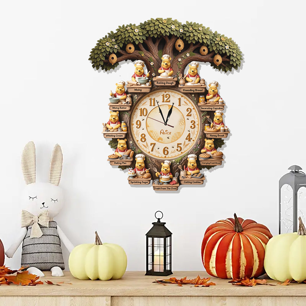 Personalized Baking LED Wall Clock Custom Name Gift for Mom LED Light Wall Clock GradoCreations