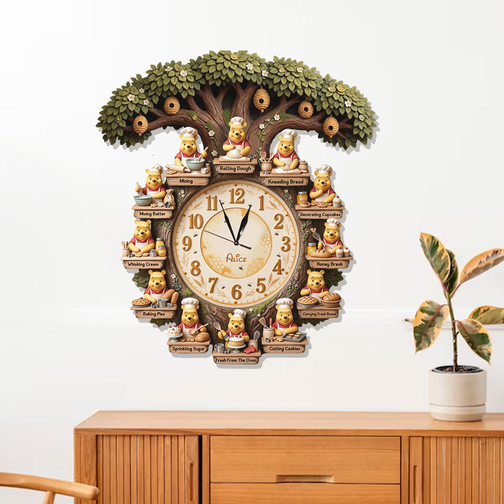 Personalized Baking LED Wall Clock Custom Name Gift for Mom LED Light Wall Clock GradoCreations