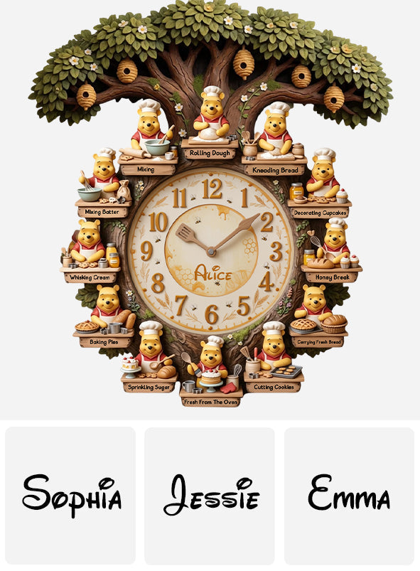 Personalized Baking LED Wall Clock Custom Name Gift for Mom LED Light Wall Clock GradoCreations