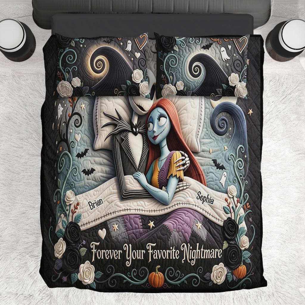 Personalized Nightmare Bedding Set Custom Name Gift for Couples Bedding Set GradoCreations