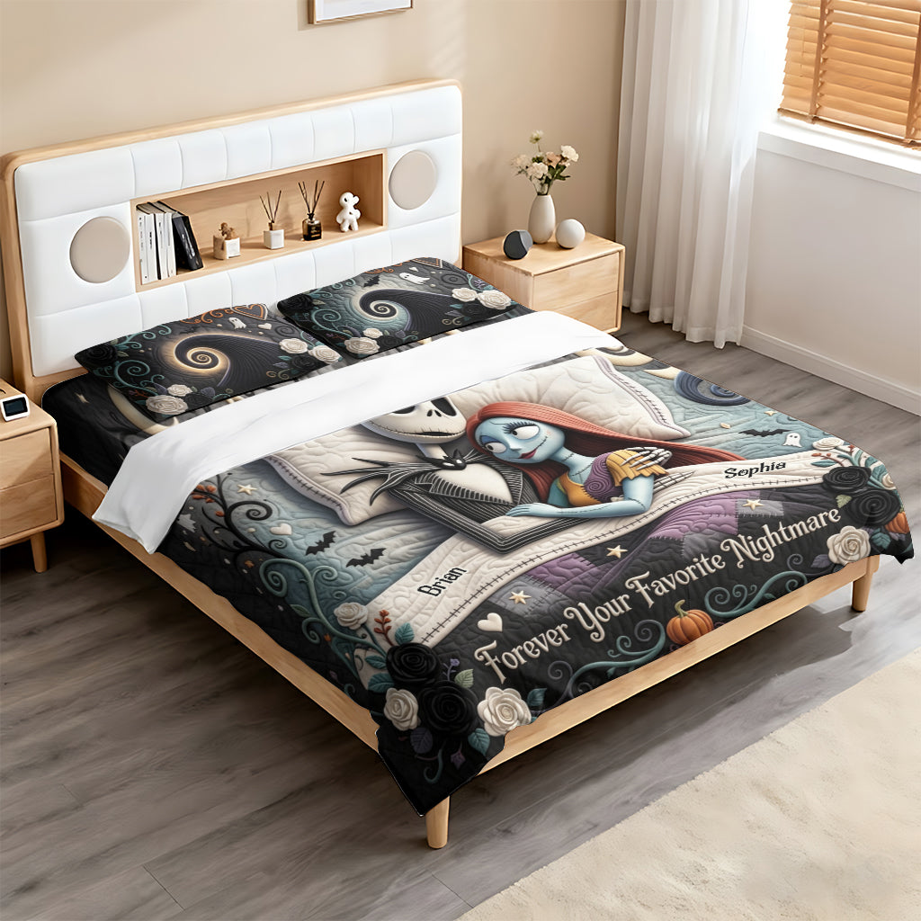 Personalized Nightmare Bedding Set Custom Name Gift for Couples Bedding Set GradoCreations