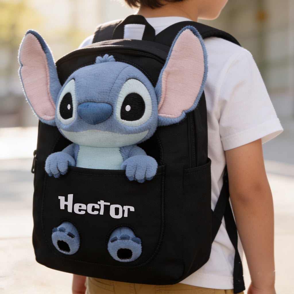 Personalized Changeable Leather Patch Backpack for Kids Changeable Leather Patch Backpack GradoCreations