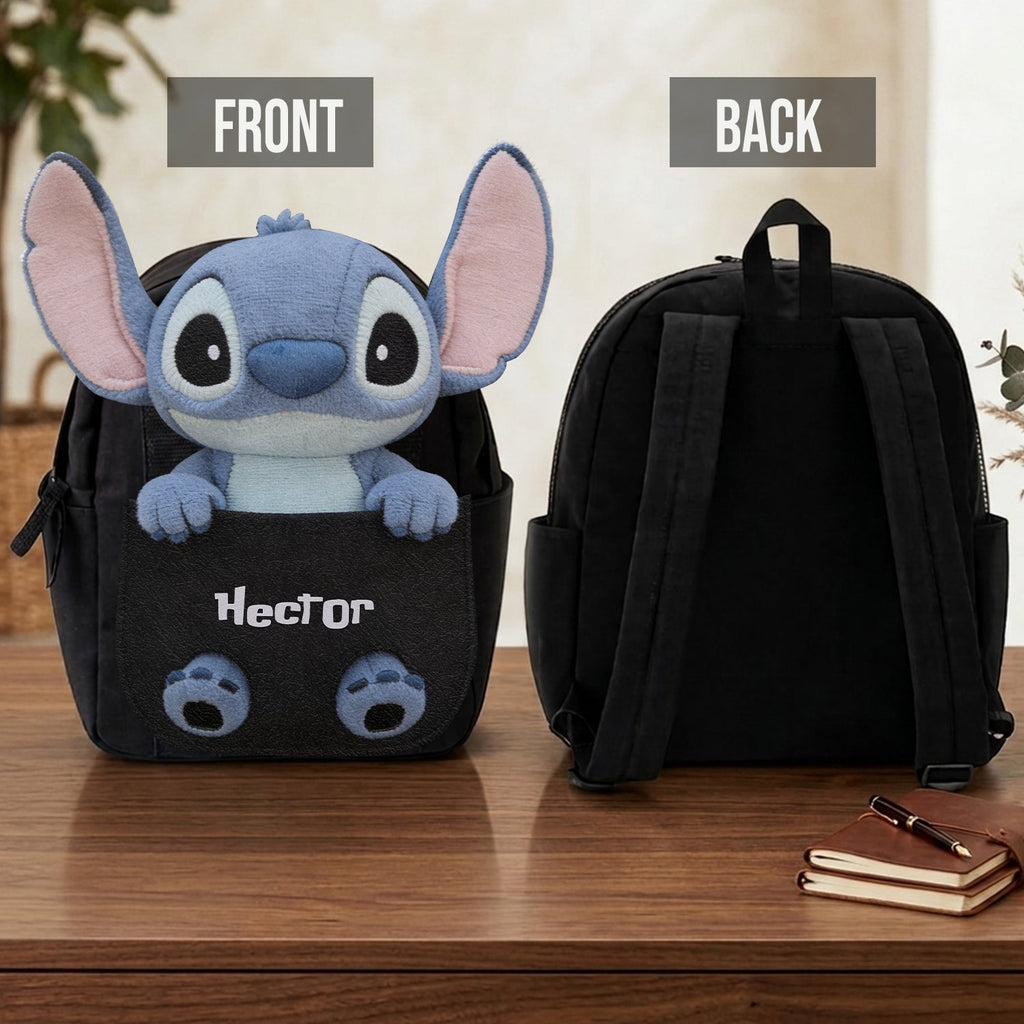 Personalized Changeable Leather Patch Backpack for Kids Changeable Leather Patch Backpack GradoCreations