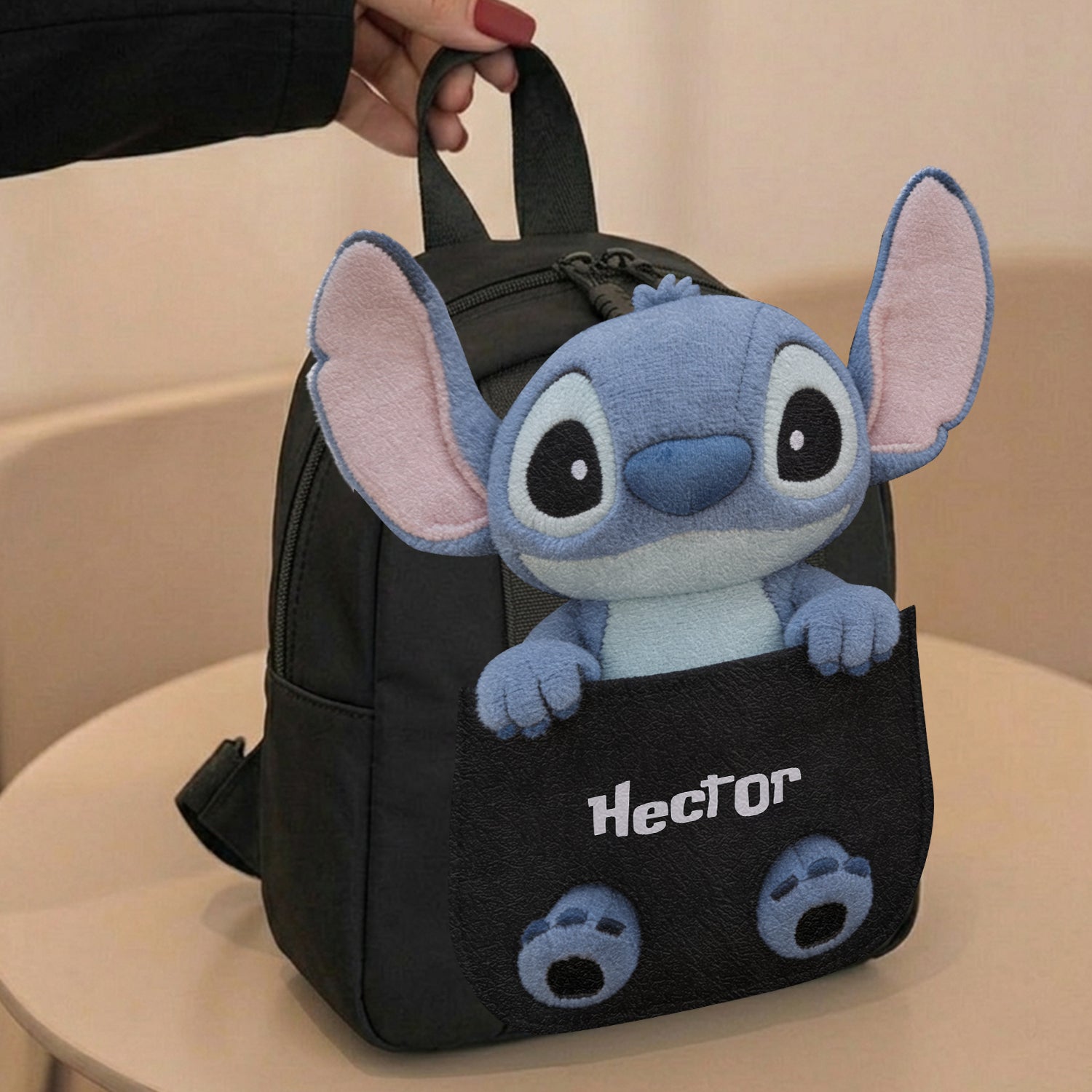 Personalized Changeable Leather Patch Backpack for Kids Changeable Leather Patch Backpack GradoCreations