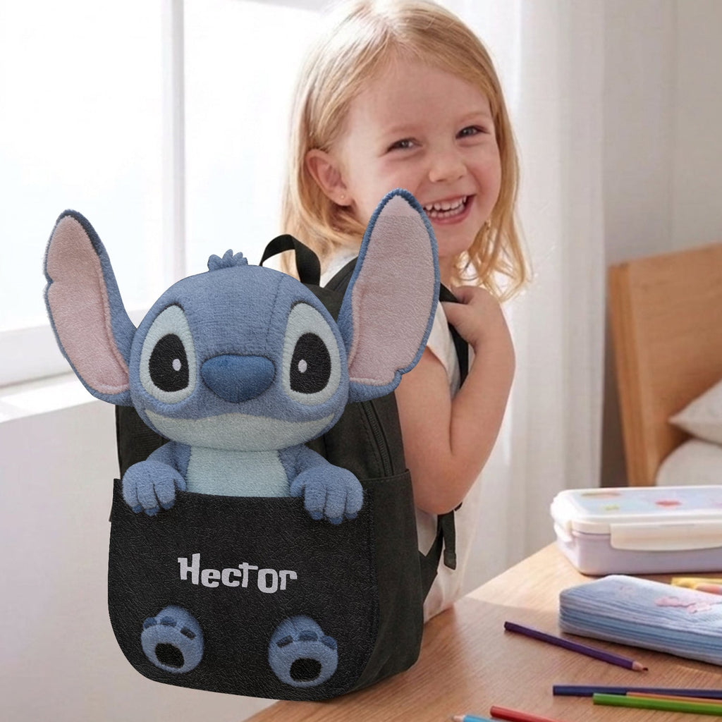 Personalized Changeable Leather Patch Backpack for Kids Changeable Leather Patch Backpack GradoCreations
