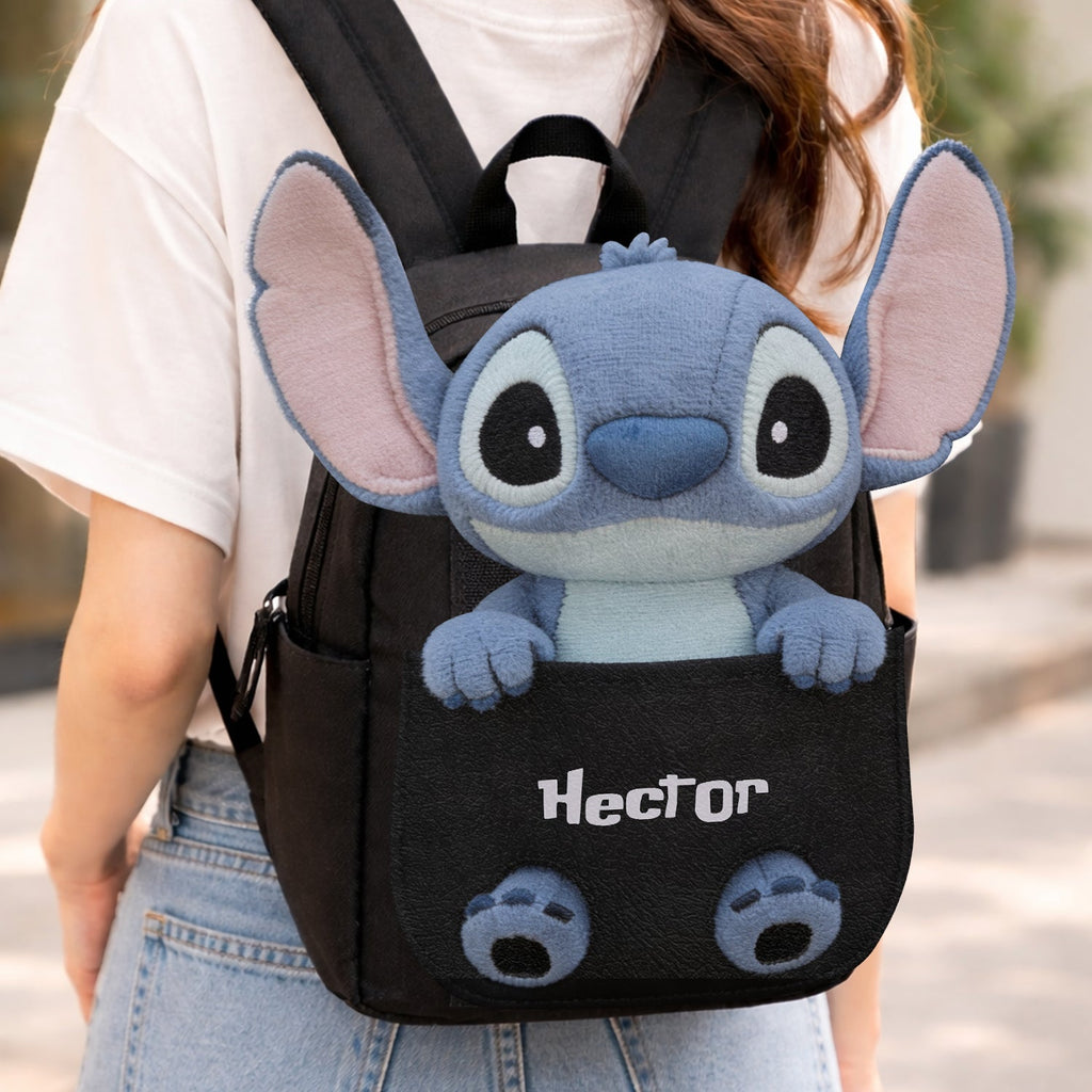 Personalized Changeable Leather Patch Backpack for Kids Changeable Leather Patch Backpack GradoCreations