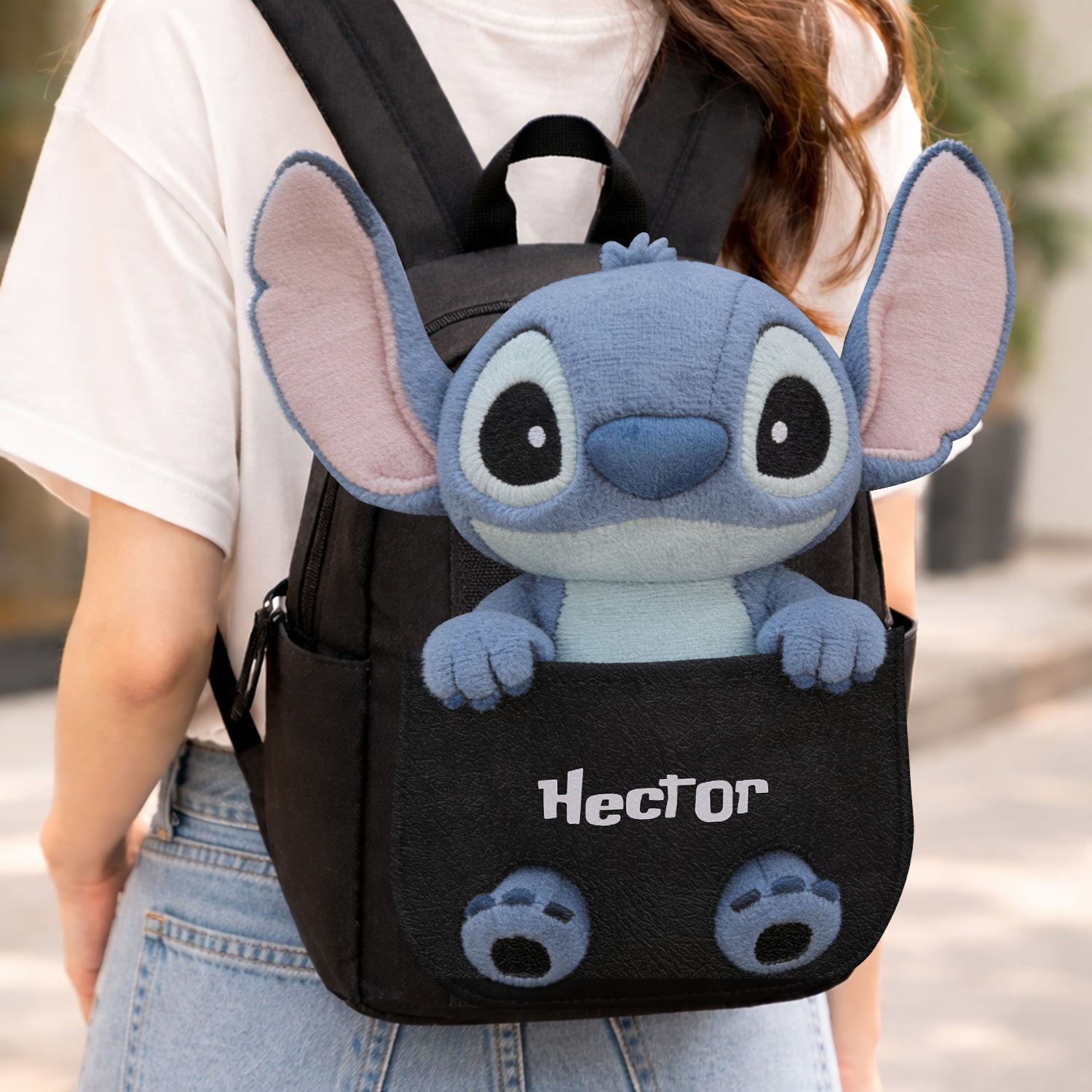 Personalized Changeable Leather Patch Backpack for Kids Changeable Leather Patch Backpack GradoCreations