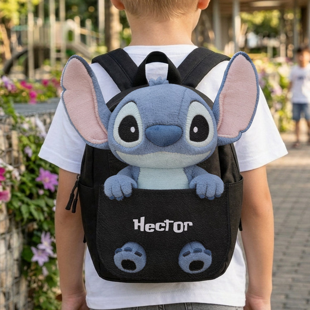 Personalized Changeable Leather Patch Backpack for Kids Changeable Leather Patch Backpack GradoCreations