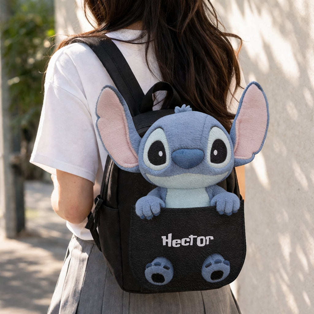 Personalized Changeable Leather Patch Backpack for Kids Changeable Leather Patch Backpack GradoCreations