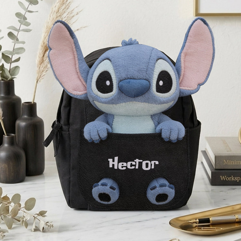 Personalized Changeable Leather Patch Backpack for Kids Changeable Leather Patch Backpack GradoCreations