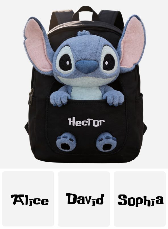 Personalized Changeable Leather Patch Backpack for Kids Changeable Leather Patch Backpack GradoCreations