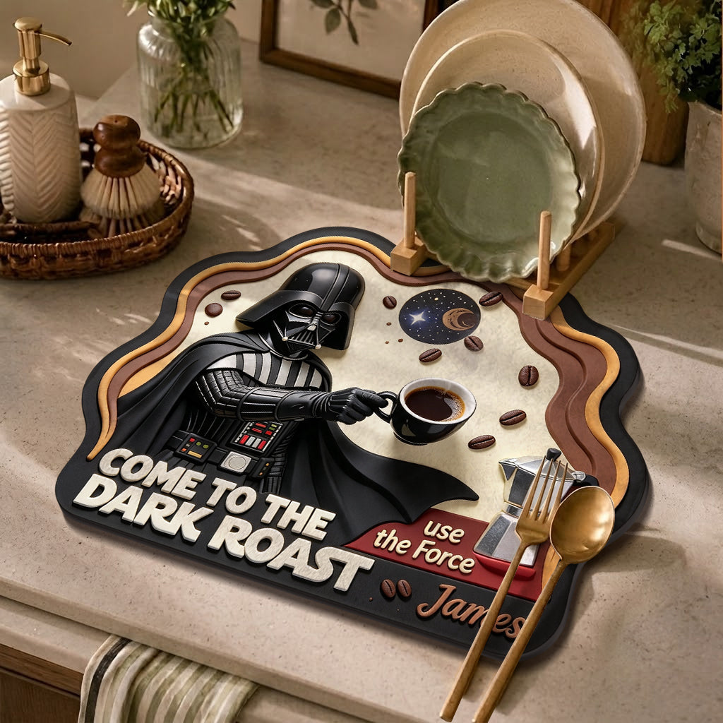 Personalized Star Wars Drying Mat with Custom Name for Coffee Lovers Drying Mat GradoCreations