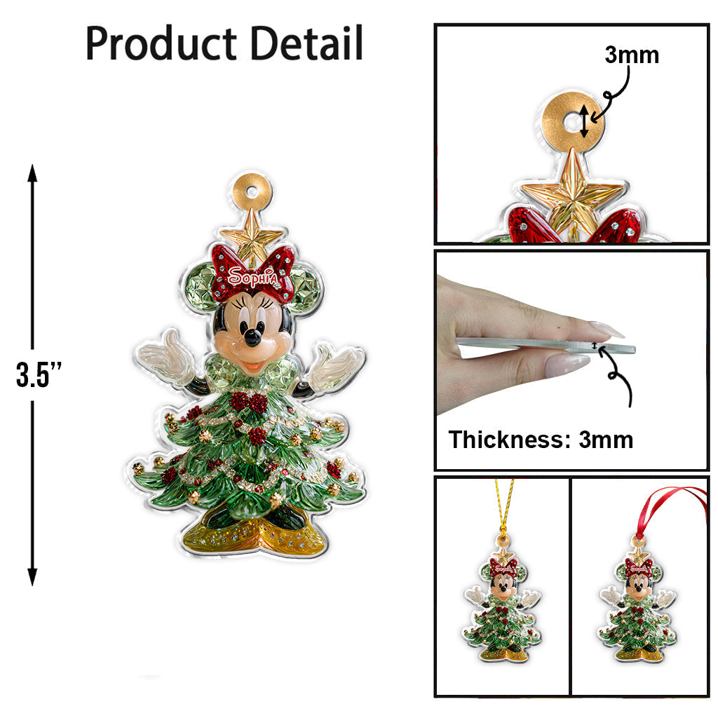 Personalized Christmas Mouse Ornament Custom Name Gift Ornament GradoCreations