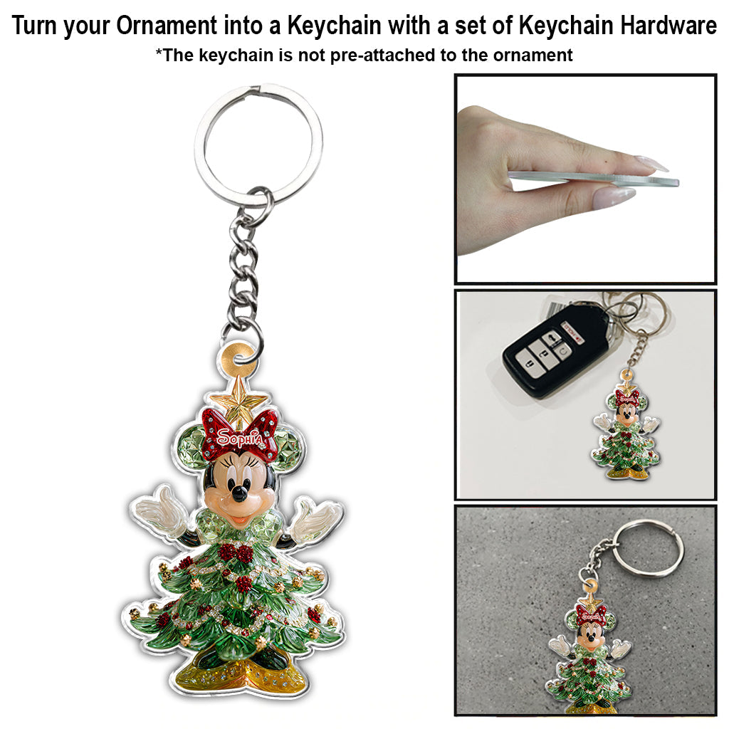Personalized Christmas Mouse Ornament Custom Name Gift Ornament GradoCreations